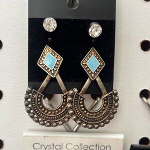 Boho Turquoise Drop Earrings -